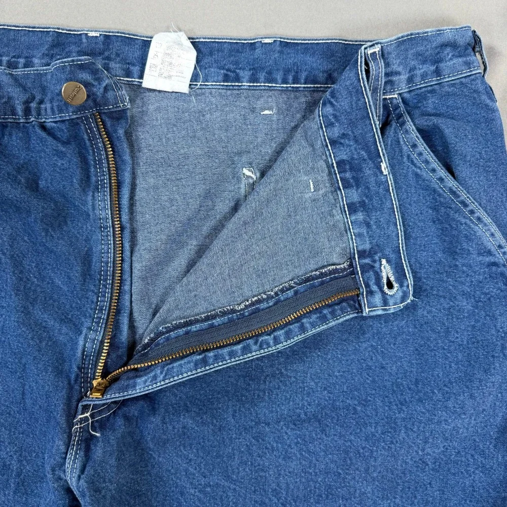 Vintage Carhartt Carpenter Jeans USA Fits 46x30 Blue Denim Work Pants Men's